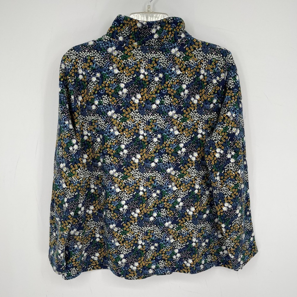 Joules Women's Navy Floral Pip Print Cottagecore Quarter Zip Sweatshirt Size 12 - Picture 2 of 9